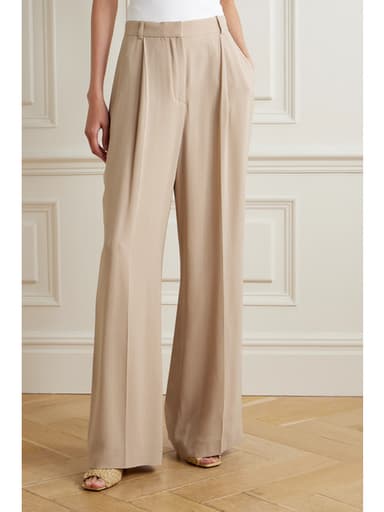 "Pleated wide leg trousers"