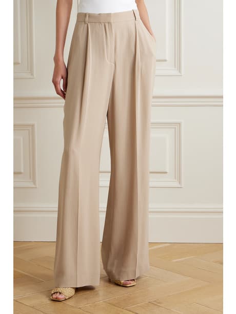 "Pleated wide leg trousers"