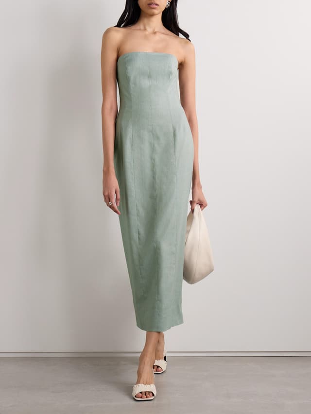 "Dresses with Khaite or Toteme vibes for a Tuscan villa stay this summer"