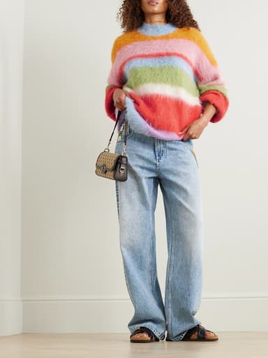 "Cozy sweaters with fun, bright colors"