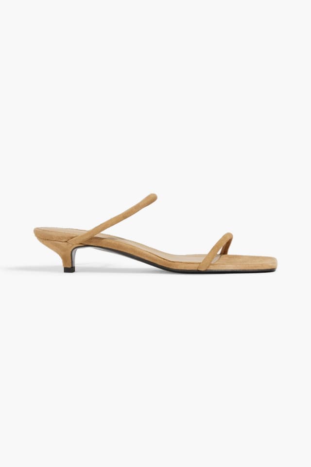 "Strappy kitten heels I can dance in, neutral colors"